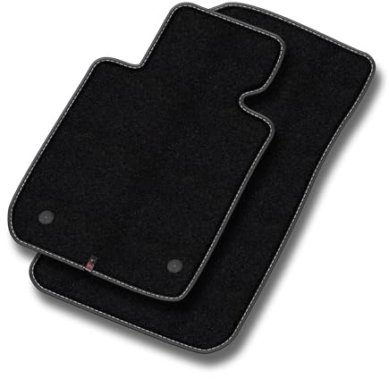 MOTOS Premium Velours-Fußmatten vorne passend für Hyundai ix35 I 2010-2015 - Premium, Leder, Weiß fußmatten Auto - Erleben Sie neuen Fahrkomfort mit einem Automatten Satz für Ihr Auto