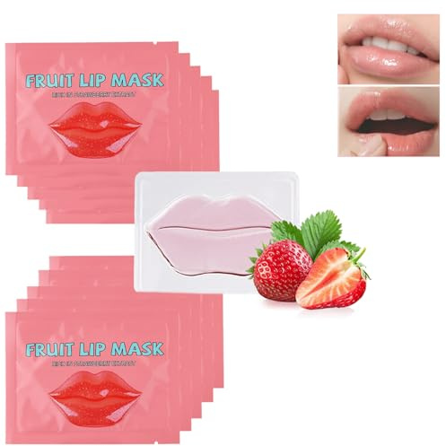 Virecose Set de Máscara Colágeno para Labios (10 Unidades), Máscara Labial Hidratante e Protector Labial Aptas para Secos y Agrietados