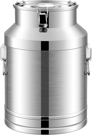 28L Stainless Steel Milk Bucket with Silicone Seal - Heavy-Duty Milk Transport Can for Commercial Kitchen, Dairy Farm, Ideal for Milk Churn and Tea Storage