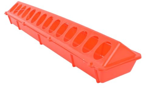 JOINPAYA Anti-Spatter Pigeon Cage Trough Feeding Long Trough Red Large Size Poultry Feeder for Garden Bird and Chick Feeding