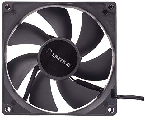 UNYKAch Ventilador de Ordenador 90 mm, 51789, Negro Básico PC, 2000 RPM, 3 Pines, 7 Aspas Silencioso