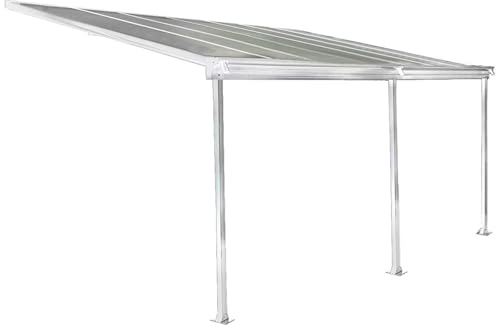 Terrassendach Aluminium transparentes Dach | Terrassenüberdachung Veranda weiß 435x300 cm