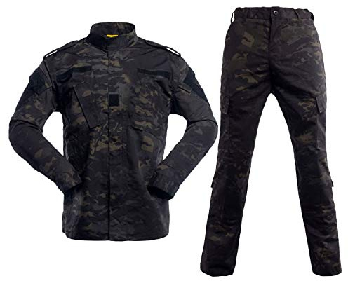 LANBAOSI Taktisk jacka och strid byxor set kamo skog jakt ACU militär uniform