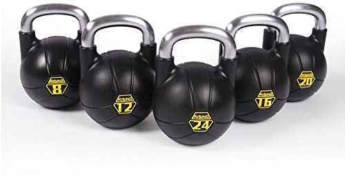 Kettlebells AGYH Schwarz Stahlguss, Bauchmuskeln Taille Muskeltrainingsgeräte, Einteilige Formen, 8kg / 12kg / 16kg / 20kg / 24kg (Size : 20kg/44.1lb)