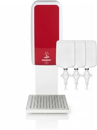 Blanc HYGIENIC Set Cosmos Sensor Desinfektionsspender + Ständer Rot-Weiß