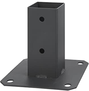 ADGO Ancla de Suelo para Postes de Madera, Casquillo atornillable de Grafito, 50 x 50 mm, Negro, Recubrimiento, Anchor_Stake