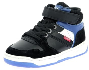 Kickers KICKADO,Sneakers Haut Enfant Noir Bleu, 33 EU