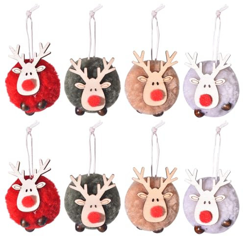 Ciondolo per albero di Natale, 8 pezzi, decorazione natalizia, alci, in feltro, decorazione natalizia, decorazione per albero di Natale, decorazione natalizia, decorazione per l'albero di Natale
