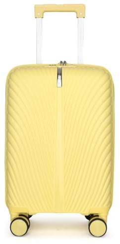 Fly Kite Luggage 20 Inch Cabin Suitcase 100% Polypropylene Hard Shell with Aluminium Trolley Handle Real TSA Secure Lock 3 Digit 360° Smooth Wheels Lightweight Suitcase|Yellow