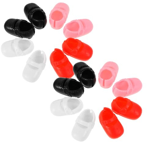 Toddmomy 8 Pairs Doll Shoes Miniature Flat Shoes for Dolls Doll Accessories for Costume Play House Decoration House Supplies 2.30 X 1.20 X 1.10 Cm
