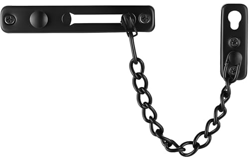 Chaîne de porte, verrou de porte en acier inoxydable avec ressort de sécurité et fermeture anti-effraction, vis incluses pour porte d'entrée