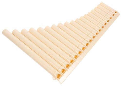 MAGICLULU Pan Flute 18 Tubes in C Key Resin Panpipes Beige Musical Instrument for Children and Beginners with Medium C Tone Tube for Musical Education