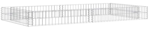 Gabion Raised Bed Made of Galvanised Steel, 200 x 100 x 20 cm, Robust Metal Planter for Garden, Raised Bed, Durable, Weatherproof