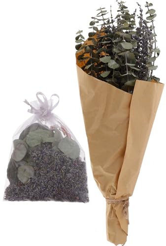 FESTFENDS Flores de Lavanda Secas con Saquitos Aromáticos para Decoración de Baño y Oficina, Fragancia Natural Que Alivia el Estrés y Adorno Colgante Natural