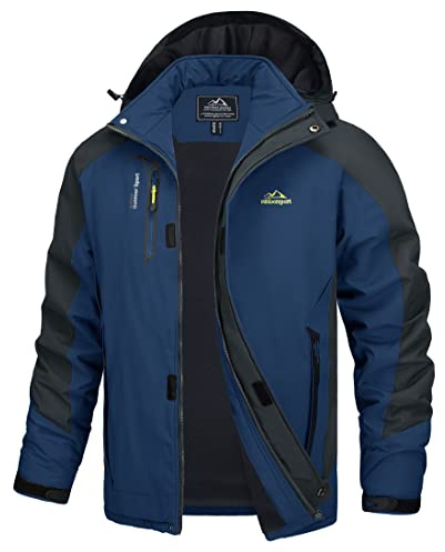 TACVASEN Giacca da Uomo di Transizione Jacket da Trekking impermeabile Traspirante Outdoor, Navy