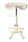 Topower Vintage Industrie-Barhocker, Gusseisen, Traktorhocker, höhenverstellbar, drehbarer Sitz Aged White