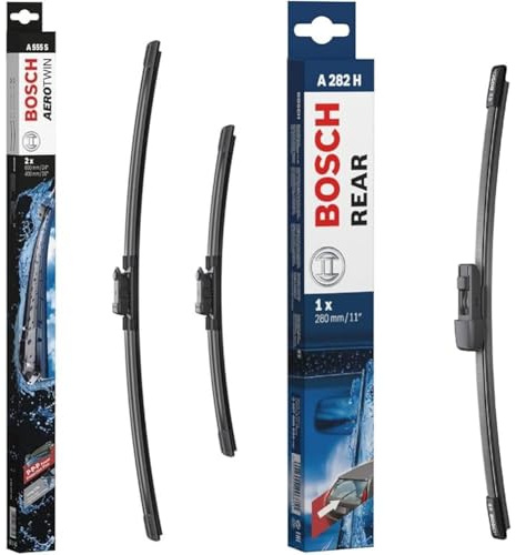 Wischblatt Satz Aerotwin A555S + Bosch A282H Rear Heckscheiben-Wischer