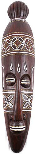 Grande maschera africana in legno - Decorazione batik 50 cm stile etnico chic artigianale
