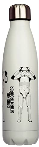 Puckator The Original Stormtrooper - Stainless Steel Water Bottle - Cold for 24h and Hot for 12h - Metal Water Bottles with Sci-fi Design - Double Walled Modern Thermos Flask - Bpa Free - 500 ml