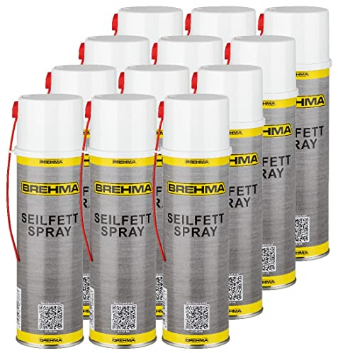 12x BREHMA Seilfett Spray 500ml Fettspray Sprühfett Kettenspray