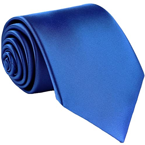Men's Tie Solid Color Neckties For Men Business Wedding Formal Ties (Royal Blue)