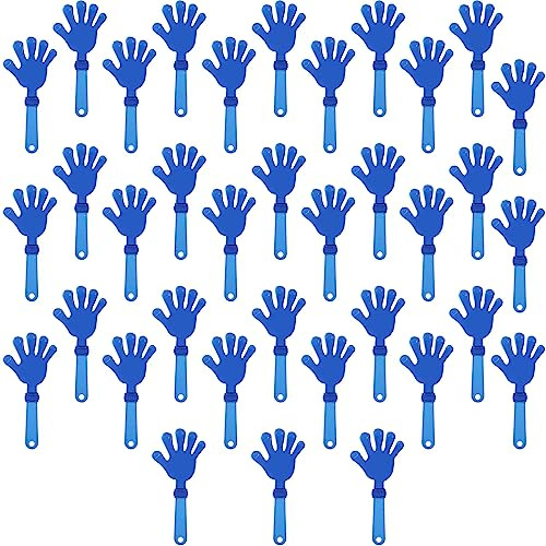 ZCYSRLQIN 36 Pcs Royal Blue Hand Clappers 7.5 Inch Clappers Noisemakers Noise Makers Party Favors Plastic Party Clapper Sporting Events Cheers Ball Dance Basketball Football Noisemakers （Royal Blue）