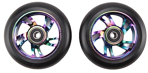Qusedwey 2 StüCke 100Mm Scooter ErsatzräDer mit Lager Stunt Scooter Pu für Schaukelautos, Extreme Autos, Roller