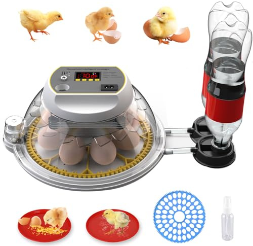 DETODDA 8-33 Eggs Incubators for Hatching Eggs, Incubator for Eggs Automatic Turning, Egg Candler, Automatic Egg Incubator for Hatching Chicken Duck Goose Quail, 2 Egg Trays + 2 Feeding Plates