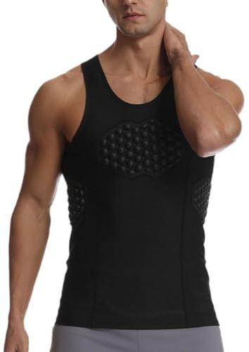 Gilet de protection pour hommes, gilet de poitrine pour hommes | Gilet de protection thoracique | Protecteur de poitrine côtelé pour Baseball, Football, Paintball, équipement de protection, gilet resp