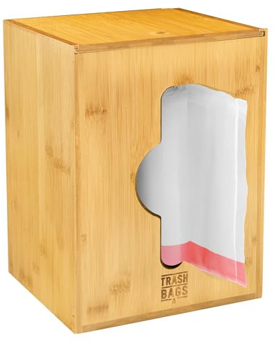YordankShop Extra Large Trash Bag Dispenser Holder, Fits 13,30,33 Gallon & Large Rolls, Wall Mount or Under Sink Organizer with 3 Rubber Bands, Kitchen & Pantry Garbage Bag Storage.