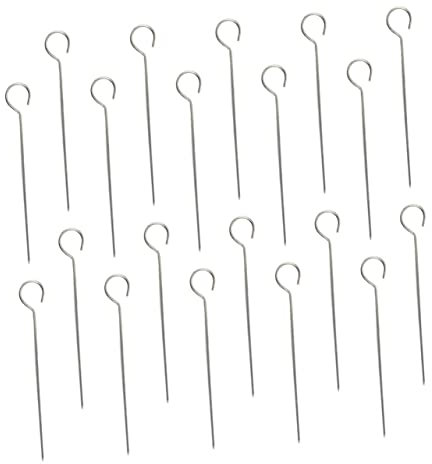 TOYANDONA 20 Pezzi Ago in Acciaio Ad Ago D'oca Torrefazione Grigliare Barbecue Bastoni Spiedo Carne Riutilizzabile Per Spiedino Di Kebab Silver Acciaio Inossidabile