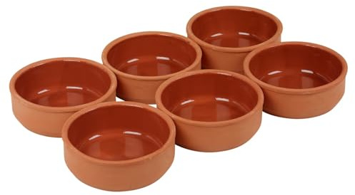 URBN-CHEF Ramekin Bowls Set of 6 – 12cm Ceramic Serving Bowls | Durable Oven Safe Dishes for Desserts, Soufflé, Snacks & Baking - Brown