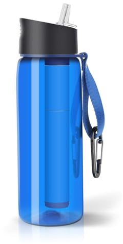 ECVGHD 0.01-Micron Reusable Leakproof Water Purifier Bottles for Travel Camping Hiking