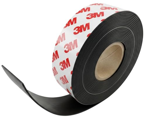 Lumonic 5m Cinta magnética | 30x2mm | Flexible, autoadhesivo, se puede cortar a medida, sin taladrar | Mosquitera, escuela y pizarra