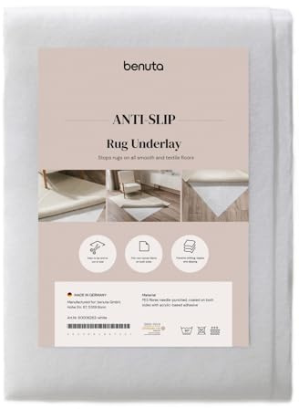 benuta Mattunderlägg - 120x170 cm rektangulär - Halkskydd liten - Mattgrepp kan klippas till - Halkfritt underlägg för vardagsrumsmatta - Extra underlay