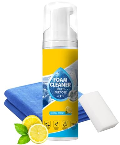 Limpiador espuma multienzima 4 en 1 | Limpiador en espuma multiusos 150 ml | Limpiadors multifuncional espumas para interior de coche | Potente spray limpiadors quitamanchas para baño y cocina