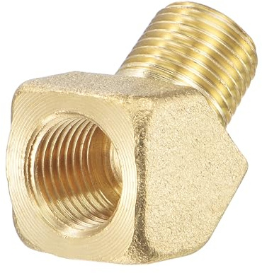 sourcing map Latón Manguera Montaje Codo 1/8 NPT Macho a Hembra Rosca