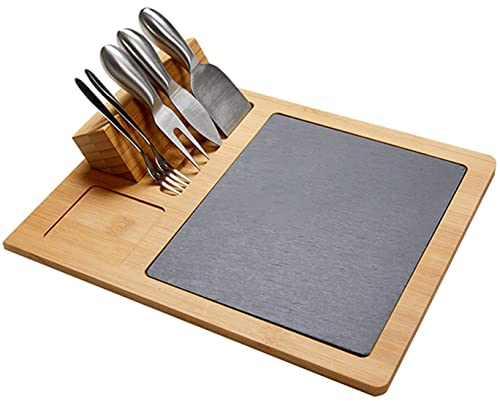Juego de tabla de quesos y cuchillos - Juego de tablas de embutidos, Juego de tablas de quesos de madera - Tablas de quesos Tablas de embutidos, Regalo para bodas, Aniversario y Inauguración de la ca