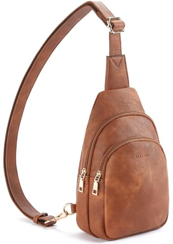 Telena Crossbody Bags for Women Leather Sling Bag for Woman Travel Brown