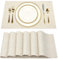 SUEH DESIGN Leder Tischsets 6er Set Tischsets Abwaschbar Lederoptik Platzdeckchen Hitzebeständiges PU Kunstleder Platzset für Hause Küche Speisetisch 43cm x 31cm