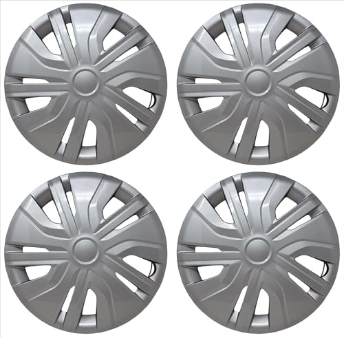 HubStar Replacement for Mitsubishi Mirage 2017-2024 Hubcap, Sturdy 14-inch Silver Wheel Cover (4 Pieces)
