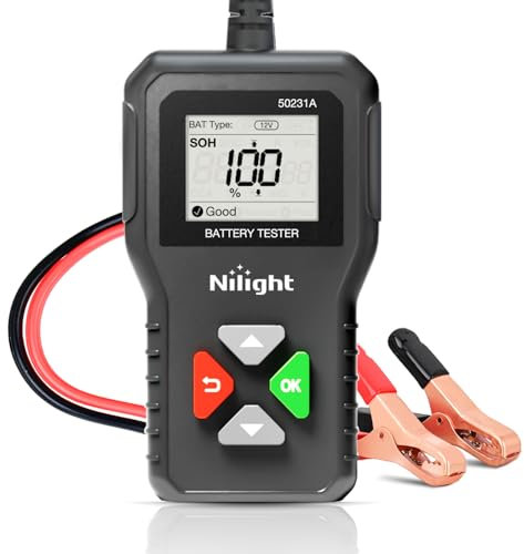 Nilight Car Battery Tester 6V 12V 24V Accurate Digital Auto Analyzer 100-2000 CCA Voltage SOH SOC Internal Resistance Test for Cars Trucks SUV ATV Boats Motorcycles Vehicle