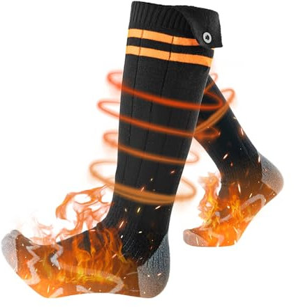 ROCKBROS Beheizte Socken Wiederaufladbare Heated Socks Herren Damen Fußwärmer Heizsocken 5000mAh 4 Einstellbarer Temperatur Winter Warm Wärmesocken für Sports