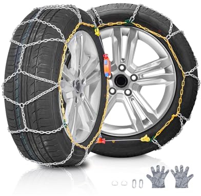 VEVOR Schneeketten Reifenketten aus Mangan-legierter Stahl, Notfall-Traktionsketten, 2 Stk. 610/685mm Universal Auto Schneeketten Schwerlast Notfallzugketten für Autos Pickups SUVs Lkws, Silber