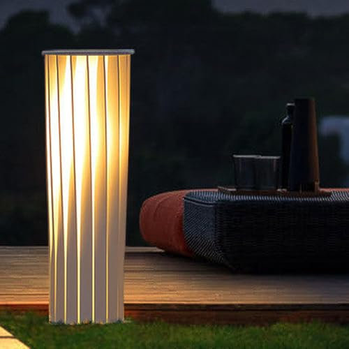 Lámpara de camino moderna, iluminación de paisaje blanca, carcasa de hierro fundido a presión, luz de camino de césped, diseño de arco, luminaria de bolardo LED con IP65 a prueba de agua para camino d