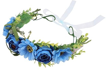 NOLITOY 1pezzi Corona Di Fiori Di Simulazione Per Testa Cerchietto Floreale Per Capelli Da Sposa Accessorio Per Capelli Per Feste Cerchietto Da Festa