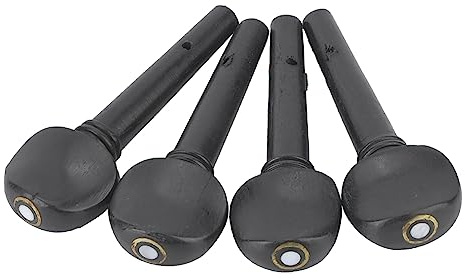 Stämpinnar för Fiol, 4 St Massivt trä Violinpinnar Violinsträngar Skaftstämningspinnar Violinsträngar för 1/8 Violin 1/2 Violin 1/4 Fiol (1/4 fiolpinnar, ebenholts med fiskögon,
