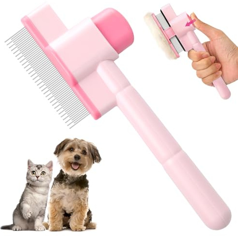 MELLIEX Fellblitz Bürste Katze Selbstreinigender Katzenbürste zum Massieren und Entfernt Knoten und Haare, Fellblitz Bürste für Lang- und Kurzhaar Hunde Katzen und Haustier