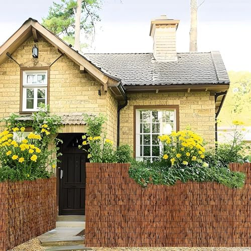 Bamboo Recinzione 30cm 60cm 90cm 120cm 150cm 180cm Protezione Privacy per Balcone, Canne di Bambu per Esterno, Stuoia Bambu Pannelli Separazione per Giardino