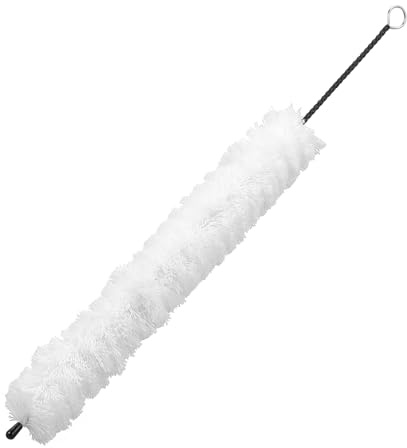 Didiseaon Flute Cleaner Brush with Soft White Cotton Head Lightweight Flute Cleaning Tool for Musical Instruments Debris Removal Swab for Flutists Maintenance